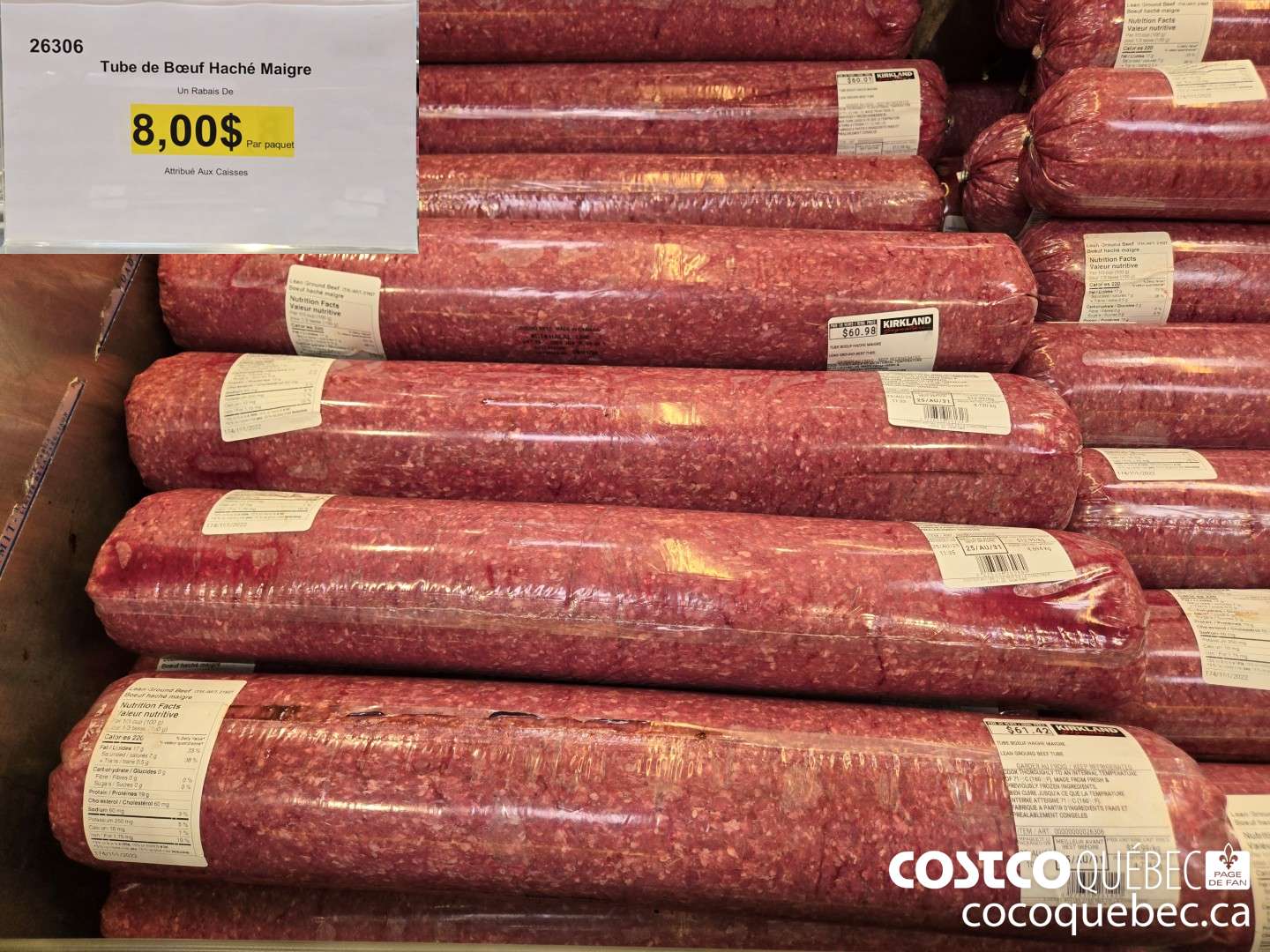 26306 Tube de Boeuf Haché Maigre  ($3.00 INSTANT SAVINGS)