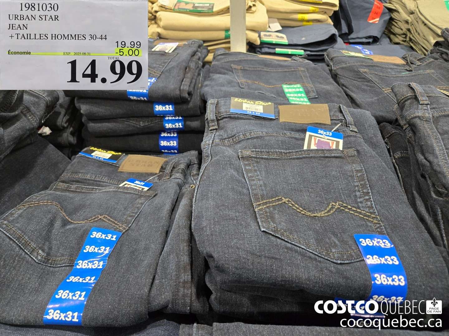 1981030 URBAN STAR JEAN +TAILLES HOMMES 30-44  ($5.00 INSTANT SAVINGS EXPIRES ON 2025-08-31) $14.99