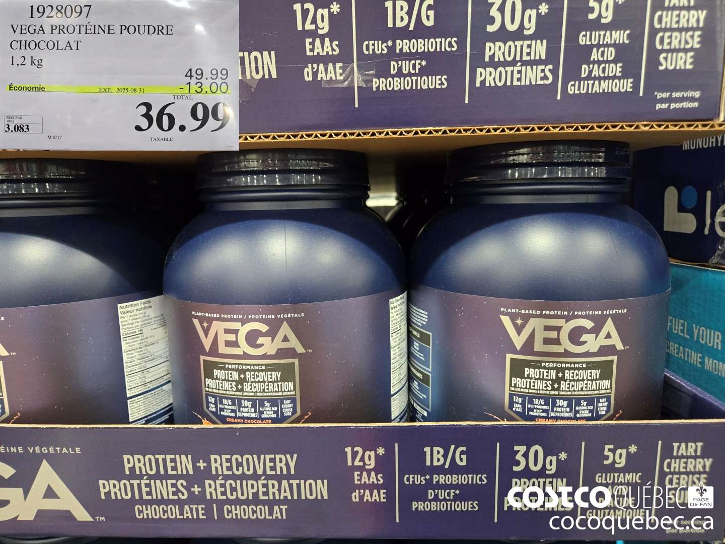 1928097 VEGA PROTEINE POUDRE CHOCOLAT  ($13.00 INSTANT SAVINGS EXPIRES ON 2025-08-31) $36.99