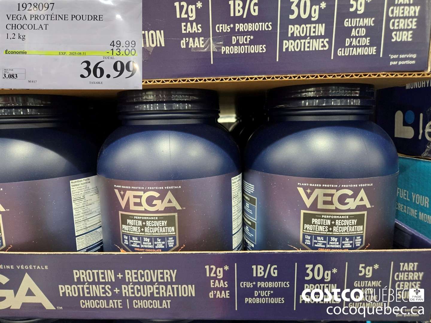 1928097 VEGA PROTEINE POUDRE CHOCOLAT  ($13.00 INSTANT SAVINGS EXPIRES ON 2025-08-31) $36.99