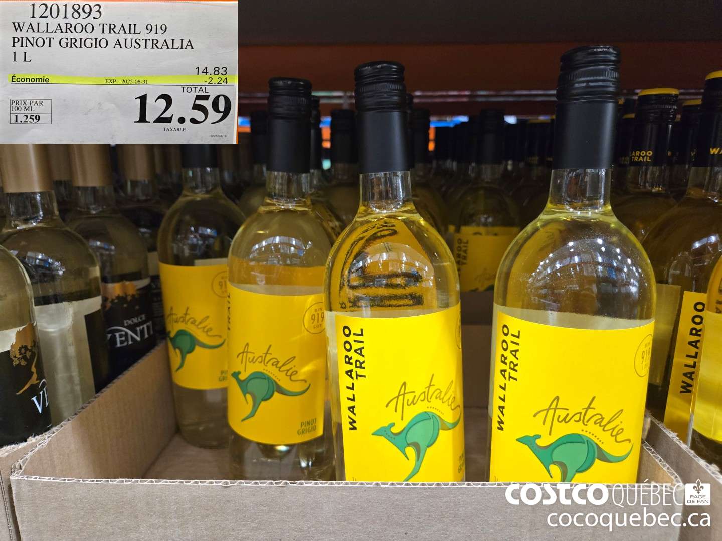 1201893 WALLAROO TRAIL 919 PINOT GRIGIO AUSTRALIA 1L  ($2.05 INSTANT SAVINGS EXPIRES ON 2025-08-31) $11.61