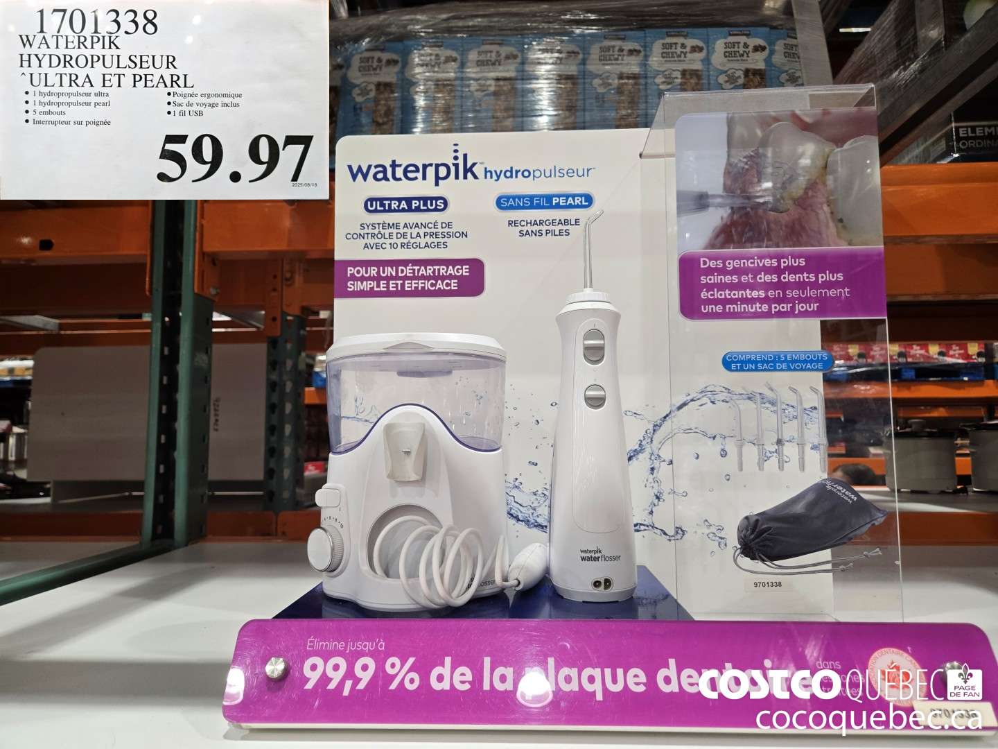 1701338 WATERPIK HYDROPULSEUR ULTRA ET PEARL $59.99
