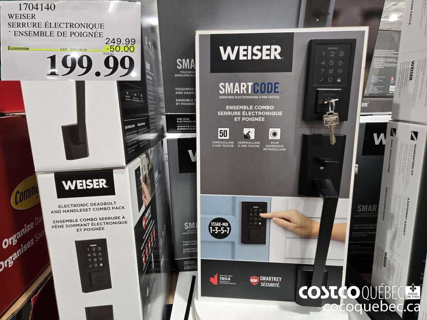 1704140 WEISER SERRURE ELETRONIQUE ENSEMBLE DE POIGNEE ($50.00 INSTANT SAVINGS EXPIRES ON 2025-08-24) $199.99