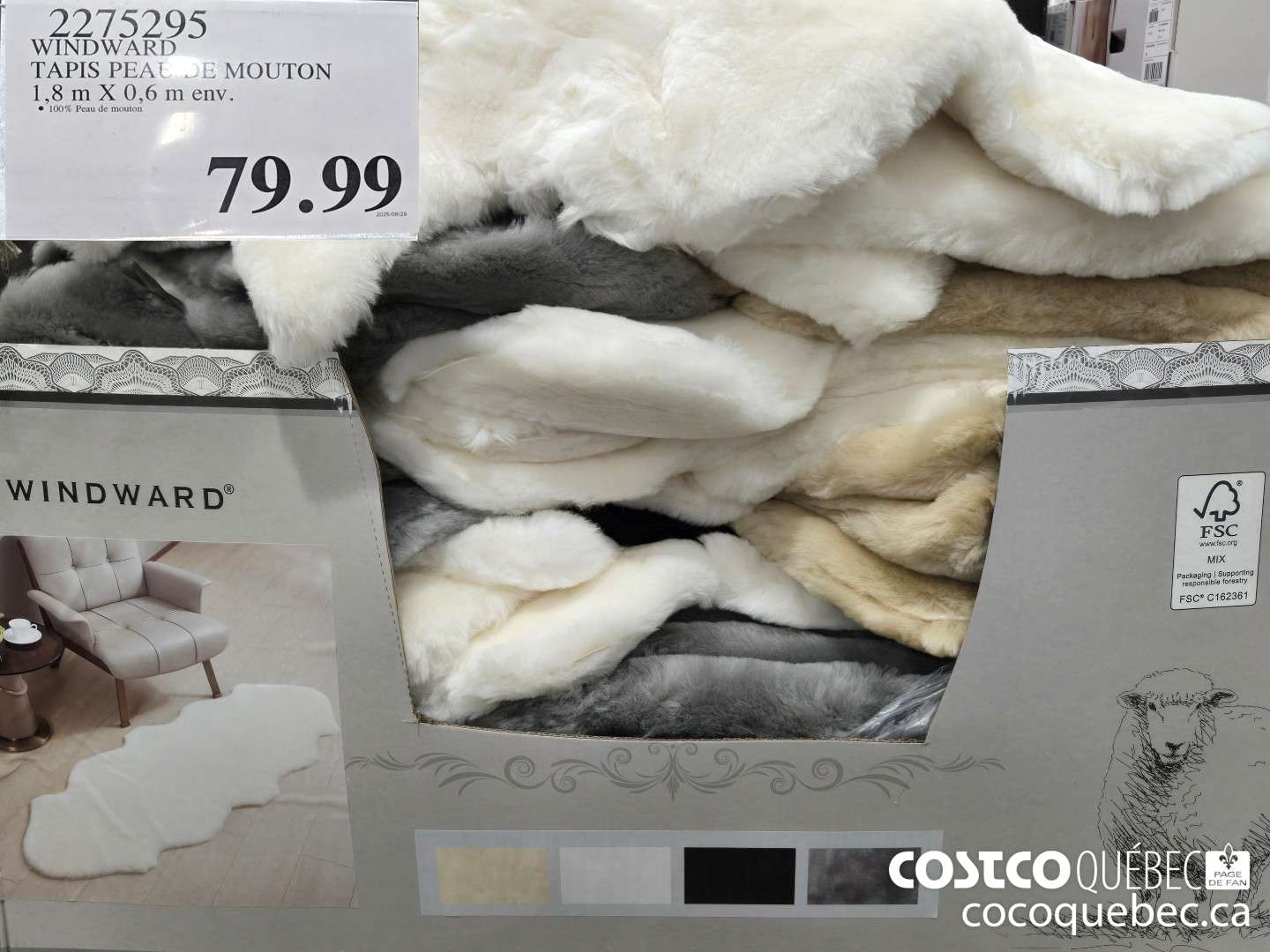 2275295 WINDWARD TAPIS PEAU DE MOUTON  $79.99