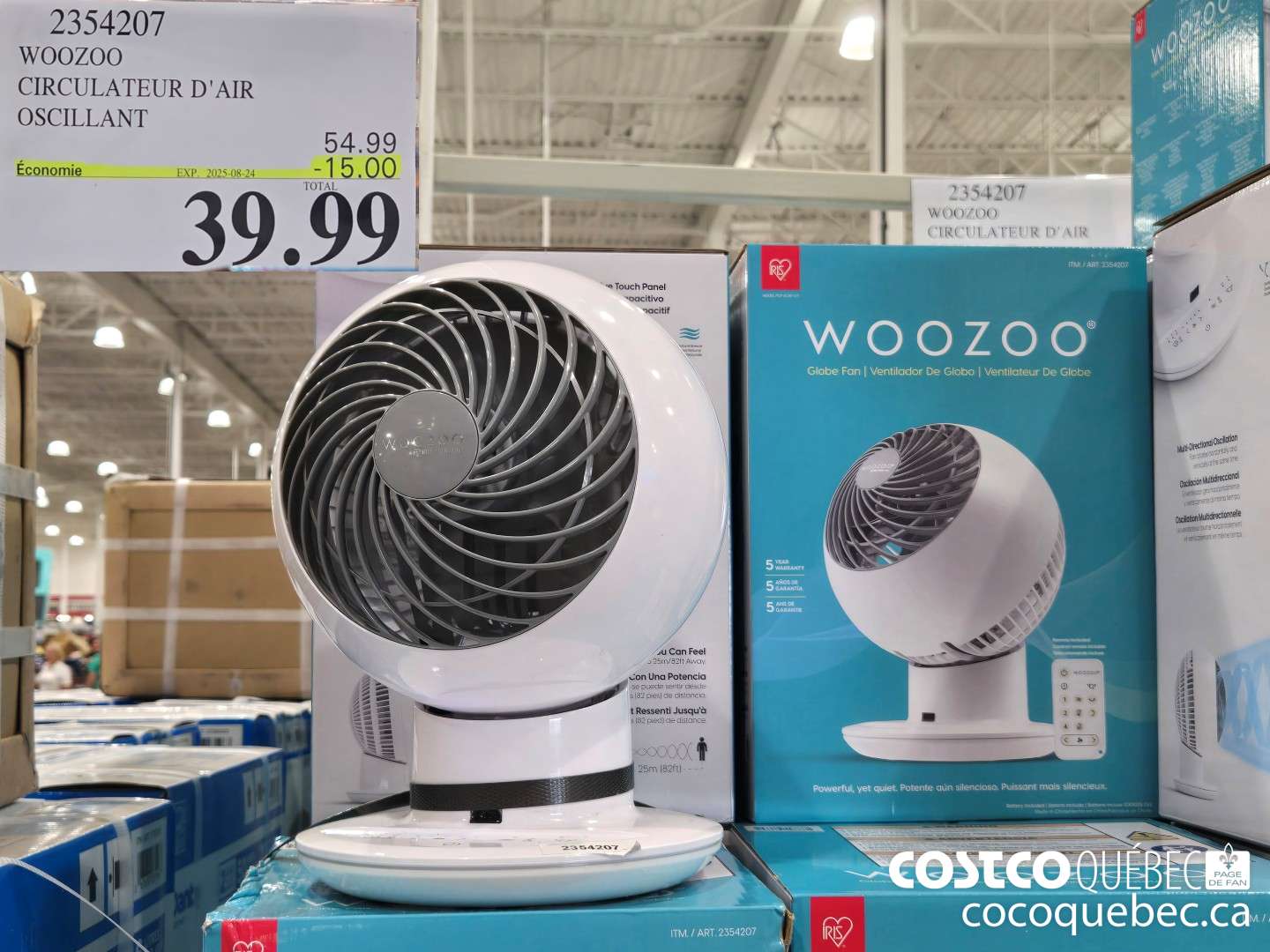 2354207 WOOZOO CIRCULATEUR D'AIR OSCILLANT ($12.00 INSTANT SAVINGS EXPIRES ON 2025-08-24) $39.99
