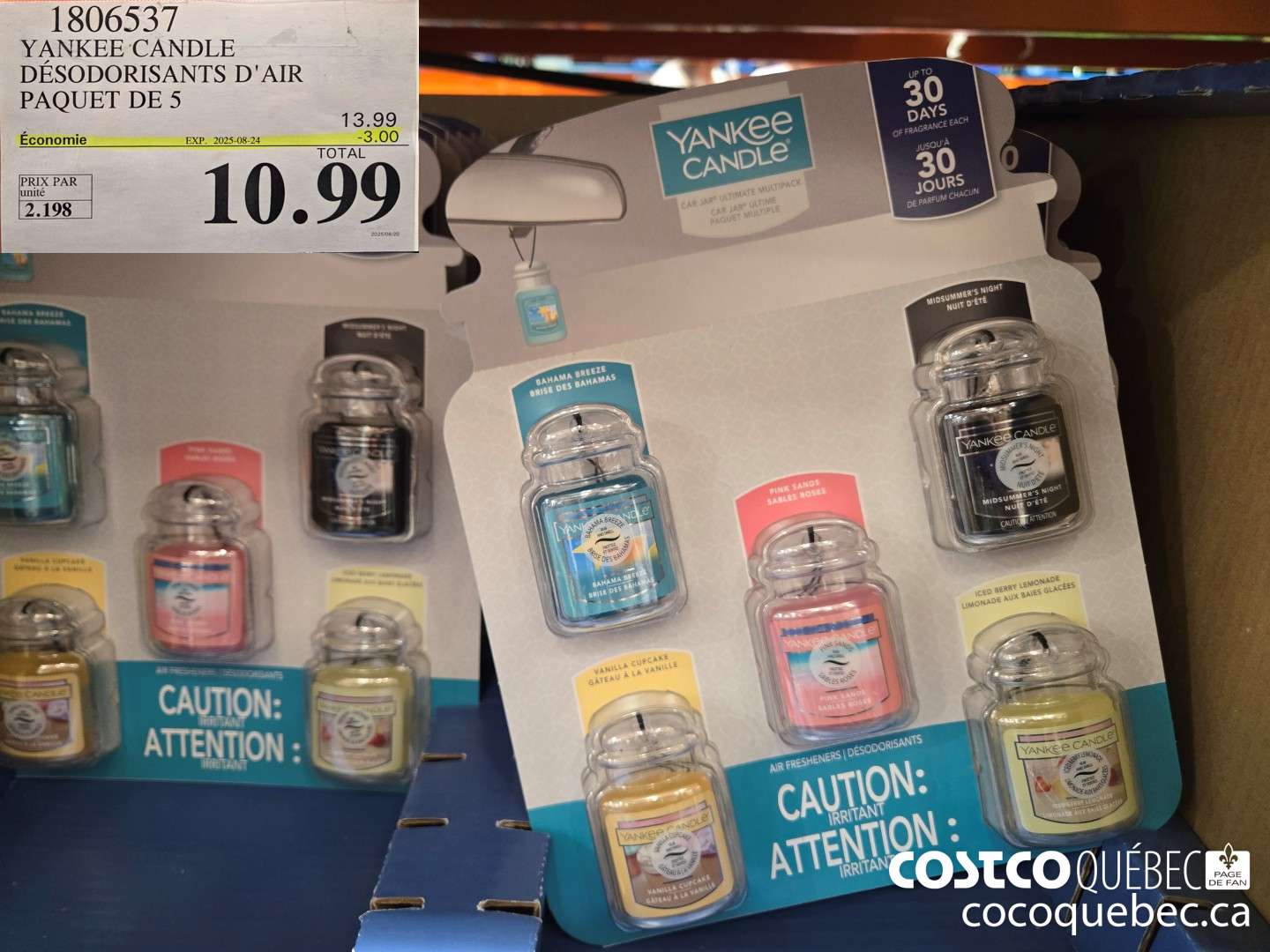 1806537 YANKEE CANDLE DESODORISANTS D'AIR PAQUET DE 5  ($3.00 INSTANT SAVINGS EXPIRES ON 2025-08-24) $10.99