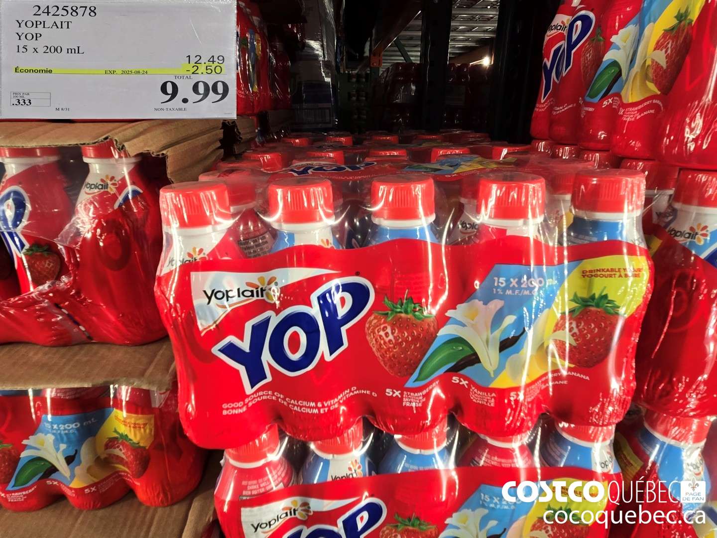 2425878 YOPLAIT YOP 15 x. 200 mL ($2.50 INSTANT SAVINGS EXPIRES ON 2025-08-24) $9.99