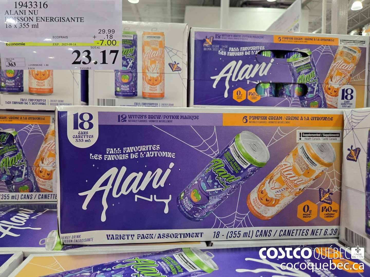 1943316 ALANI NU BOISSON ENERGISANTE ($7.00 INSTANT SAVINGS EXPIRES ON 2025-09-14) $23.17