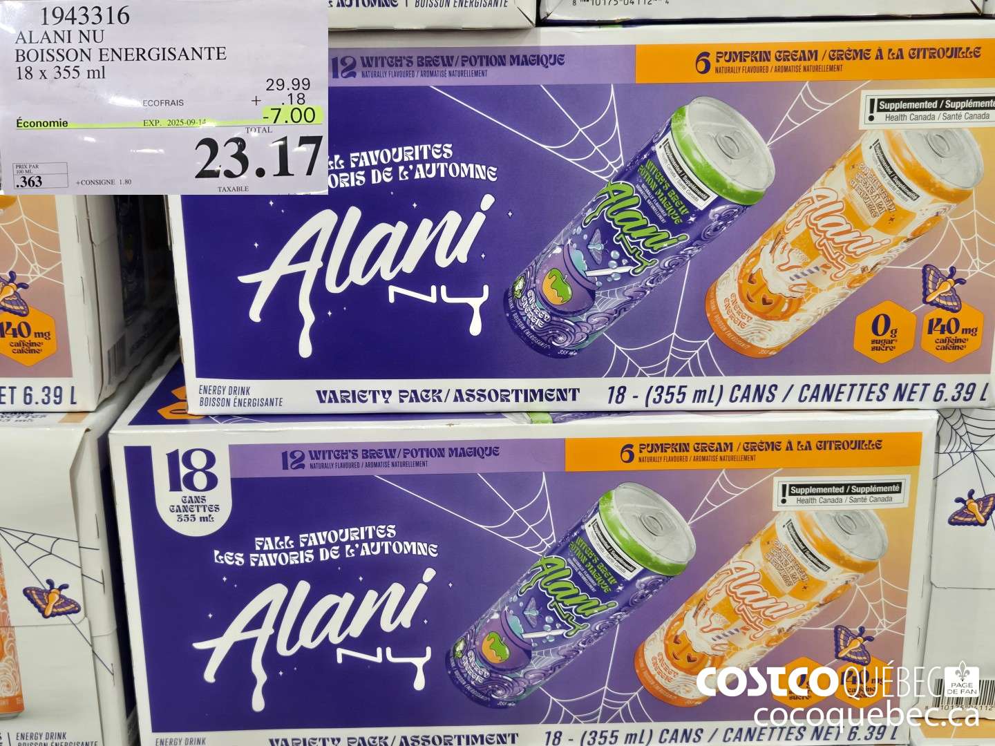 1943316 ALANI NU BOISSON ENERGISANTE 7.00 OFF (EXPIRES ON 2025-09-14) $30.17