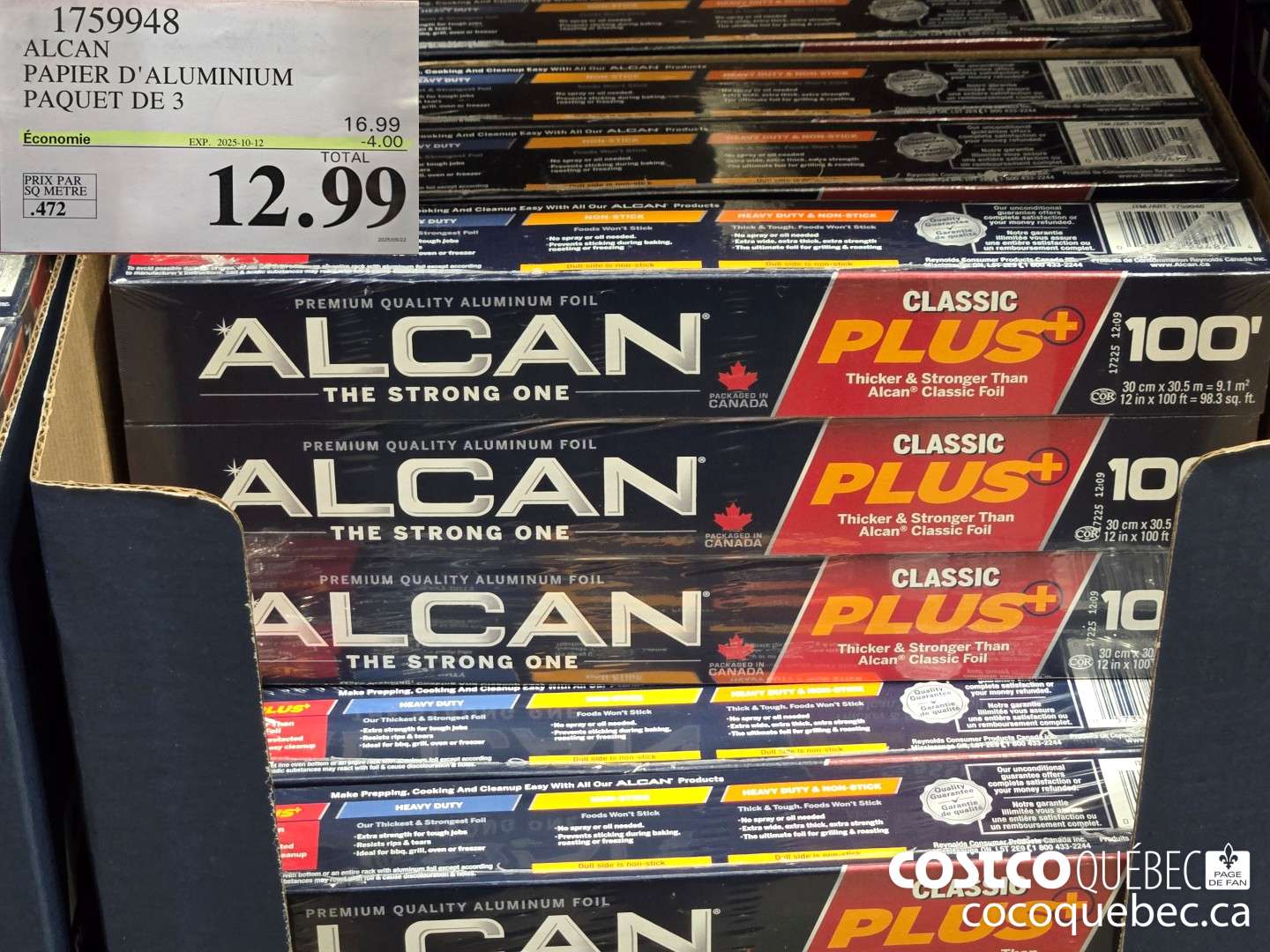 1759948 ALCAN PAPIER D' ALUMINIUM PAQUET DE 3  ($4.00 INSTANT SAVINGS EXPIRES ON 2025-10-12) $12.99