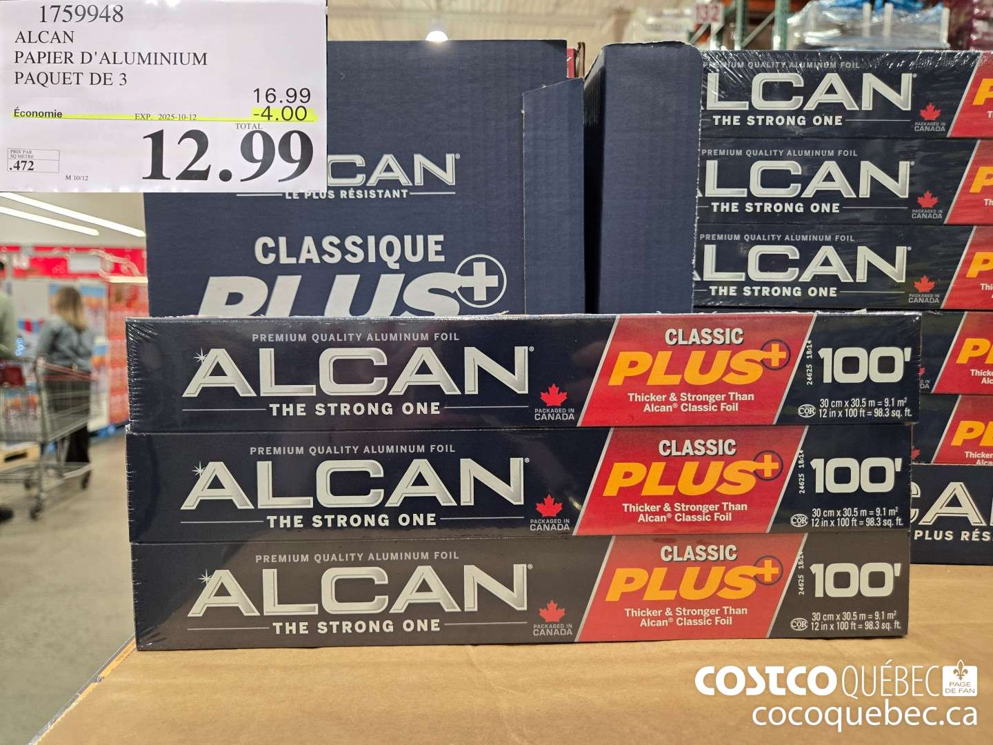 1759948 ALCAN PAPIER D' ALUMINIUM PAQUET DE 3  ($4.00 INSTANT SAVINGS EXPIRES ON 2025-10-12) $12.99