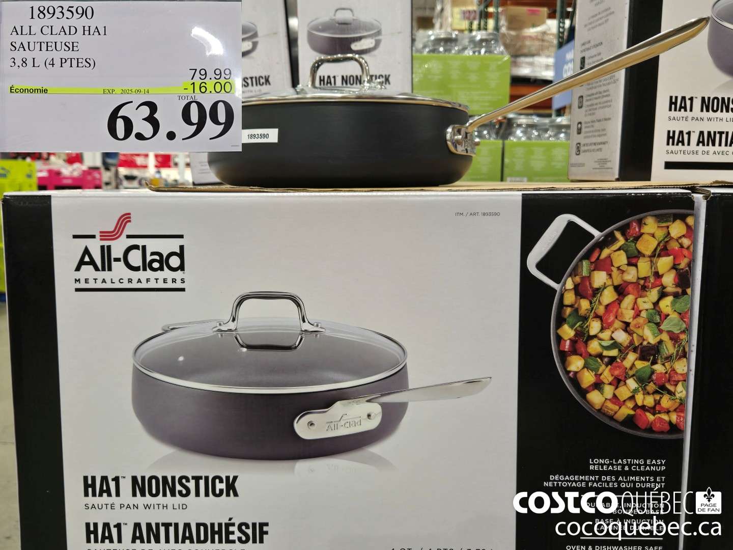 1893590 ALL CLAD HA1 SAUTEUSE 3,8 L (4 PTES)  ($16.00 INSTANT SAVINGS EXPIRES ON 2025-09-14) $63.99