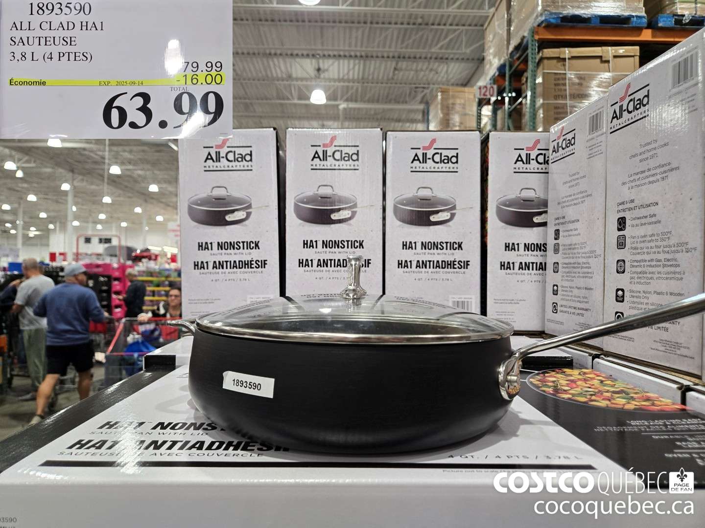 1893590 ALL CLAD HA1 SAUTEUSE 3,8 L (4 PTES)  ($16.00 INSTANT SAVINGS EXPIRES ON 2025-09-14) $63.99