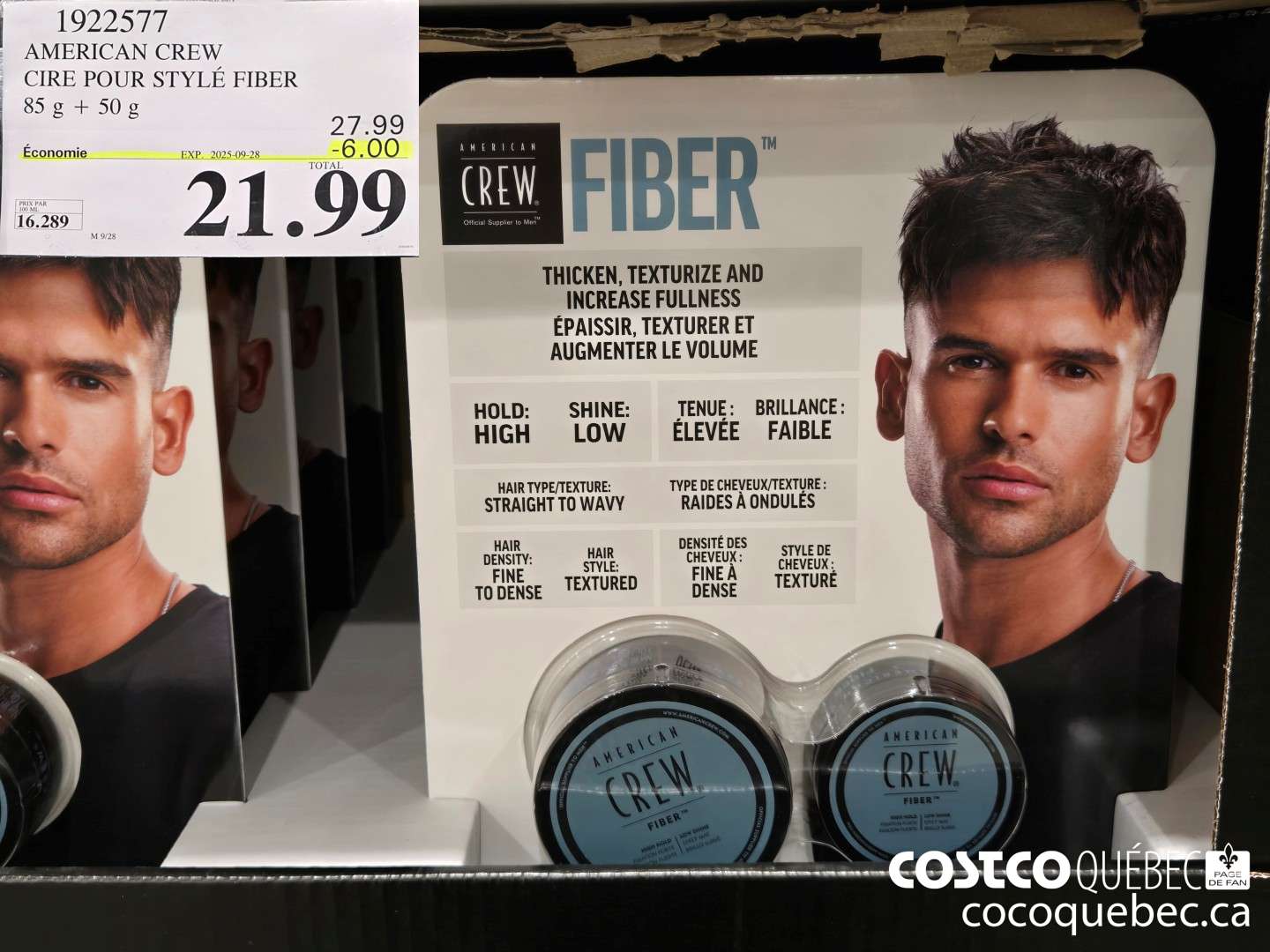 1922577 AMERICAN CREW CIRE POUR STYLE FIBER  ($6.00 INSTANT SAVINGS EXPIRES ON 2025-09-28) $21.99