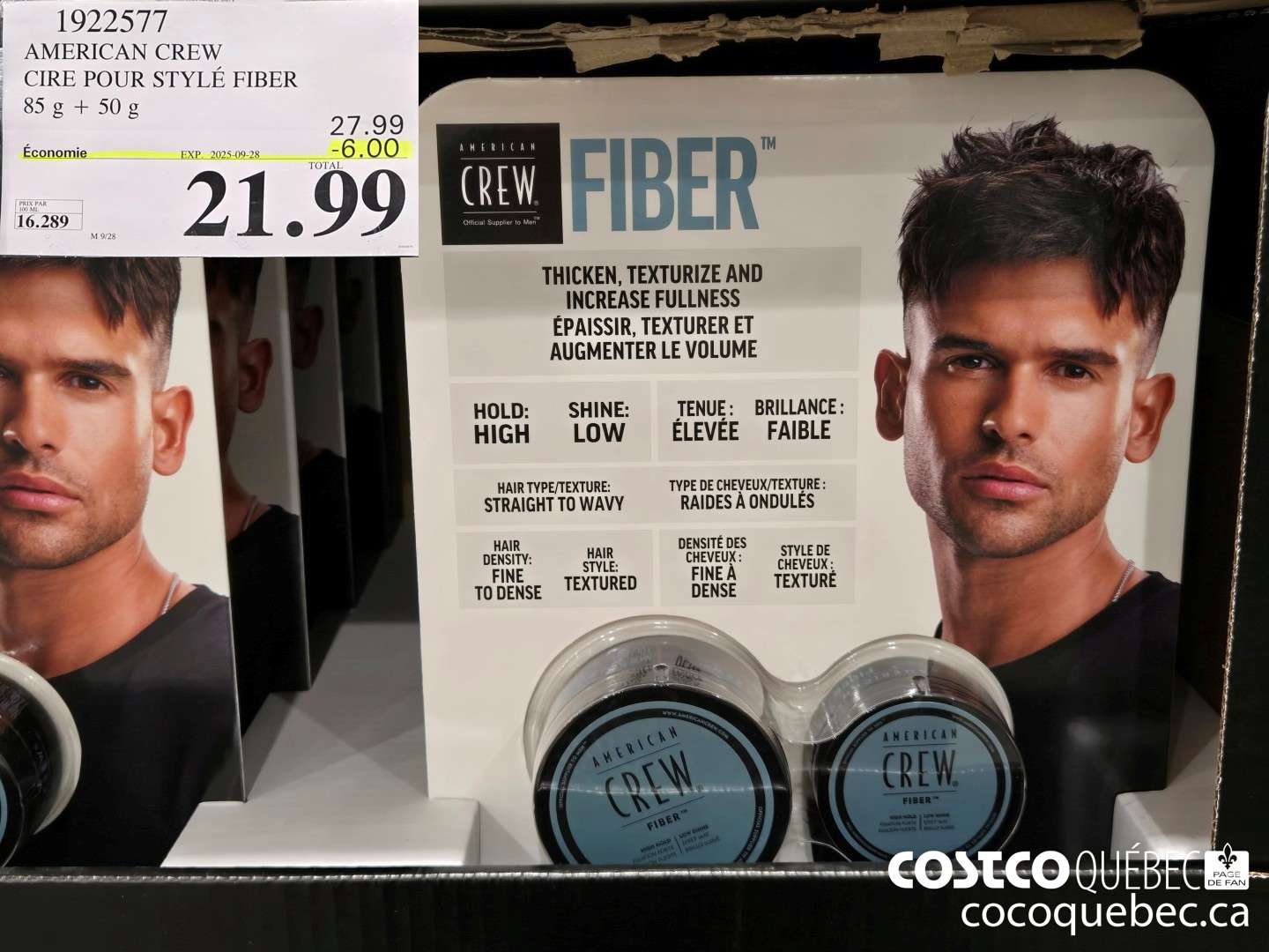 1922577 AMERICAN CREW CIRE POUR STYLE FIBER  ($6.00 INSTANT SAVINGS EXPIRES ON 2025-09-28) $21.99