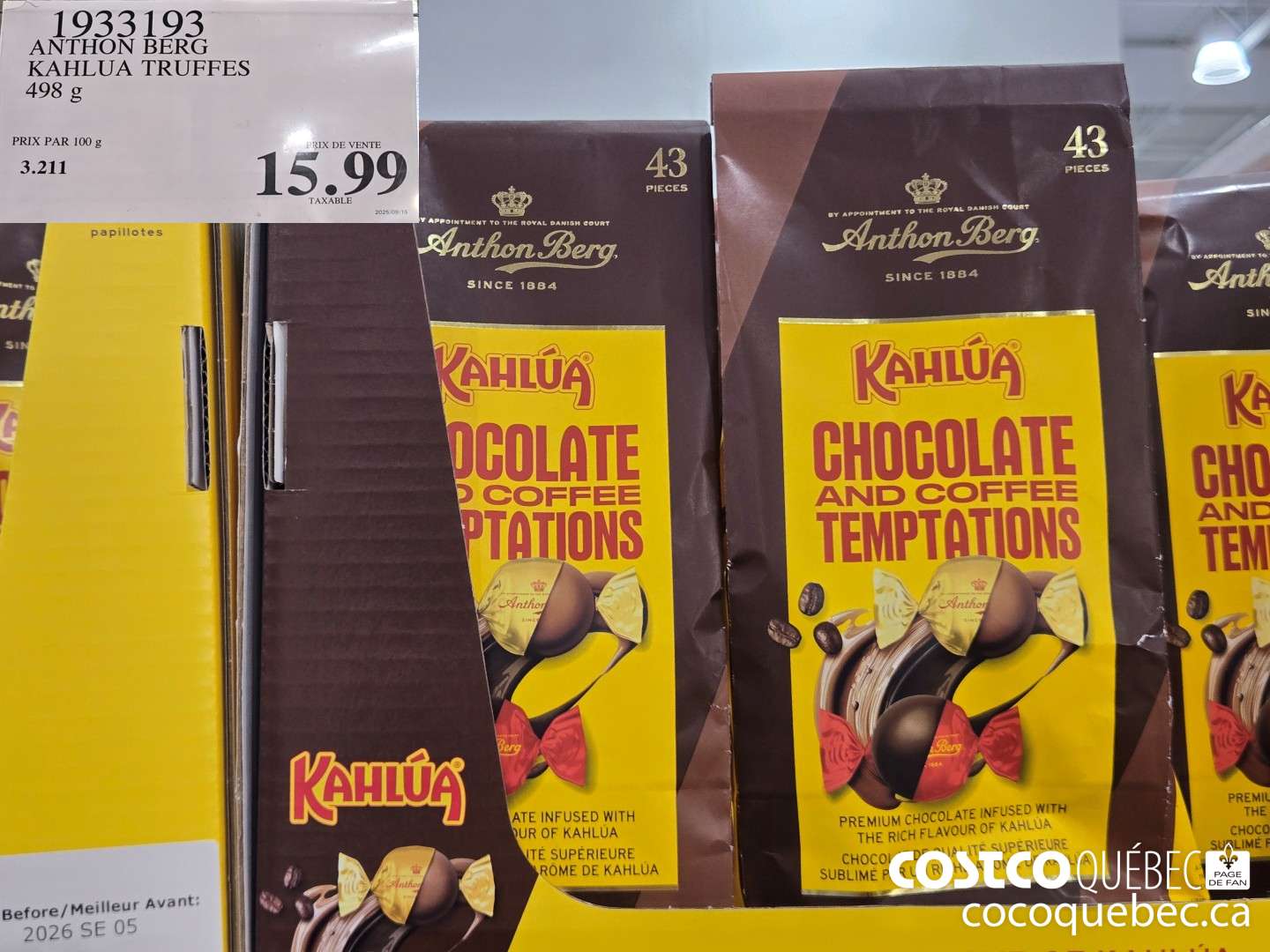 1933193 ANTHON BERG KAHLUA TRUFFES 498 G  $15.99