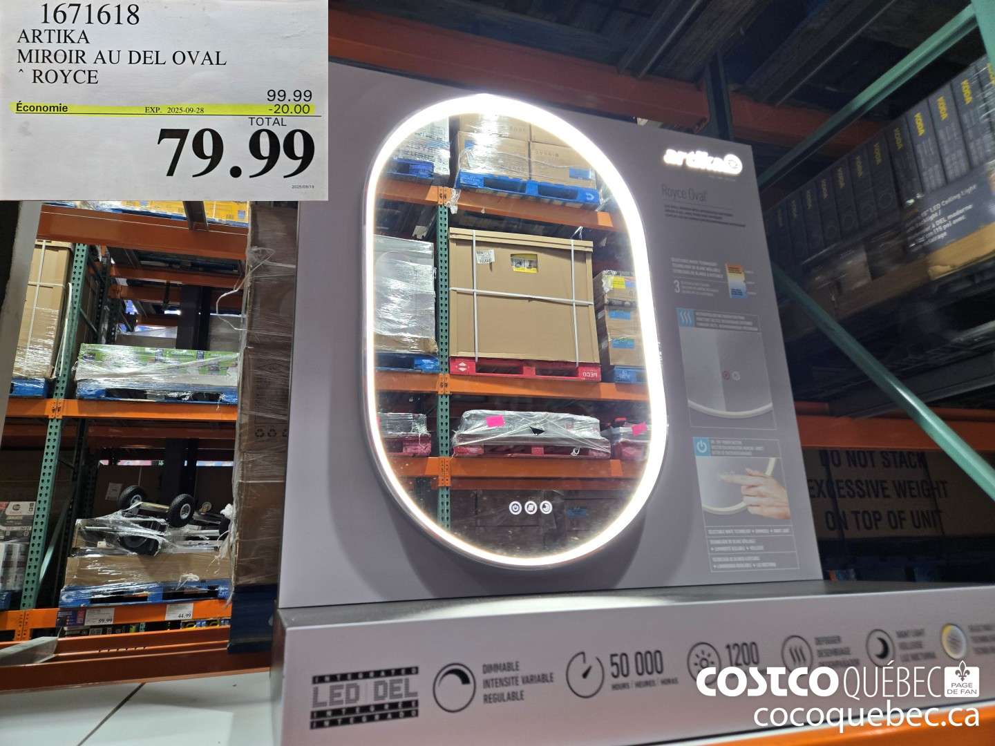 1671618 ARTIKA MIROIR AU DEL OVAL ROYCE  ($20.00 INSTANT SAVINGS EXPIRES ON 2025-09-28) $79.99