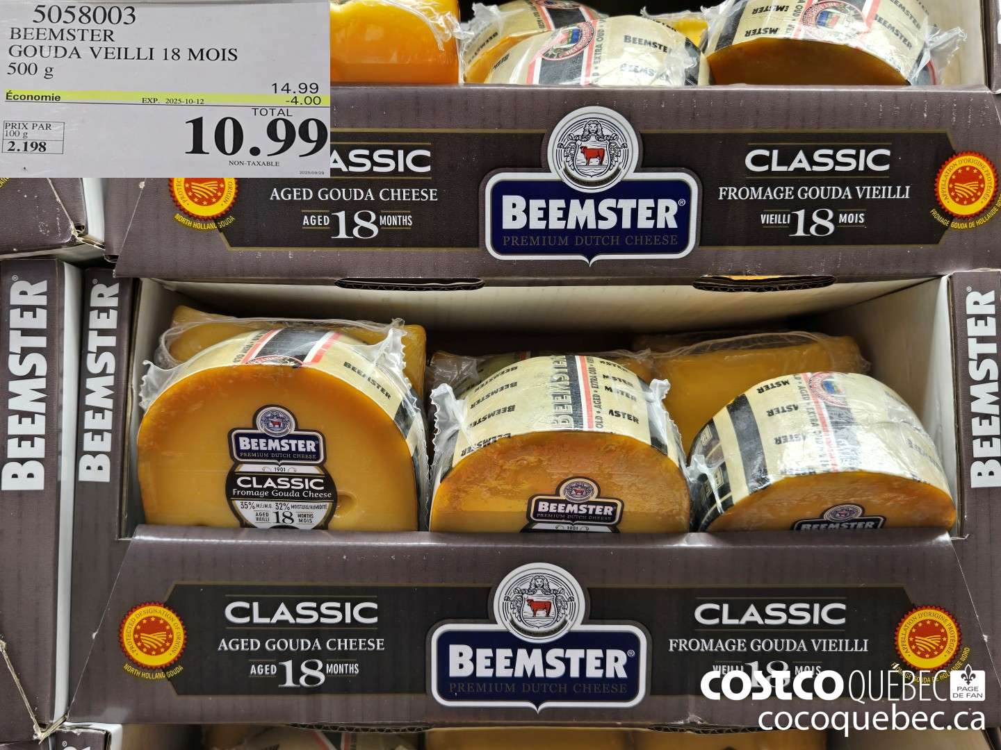 5058003 BEEMSTER GOUDA HOLLANDAIS 500 g ($4.00 INSTANT SAVINGS EXPIRES ON 2025-10-12) $10.99