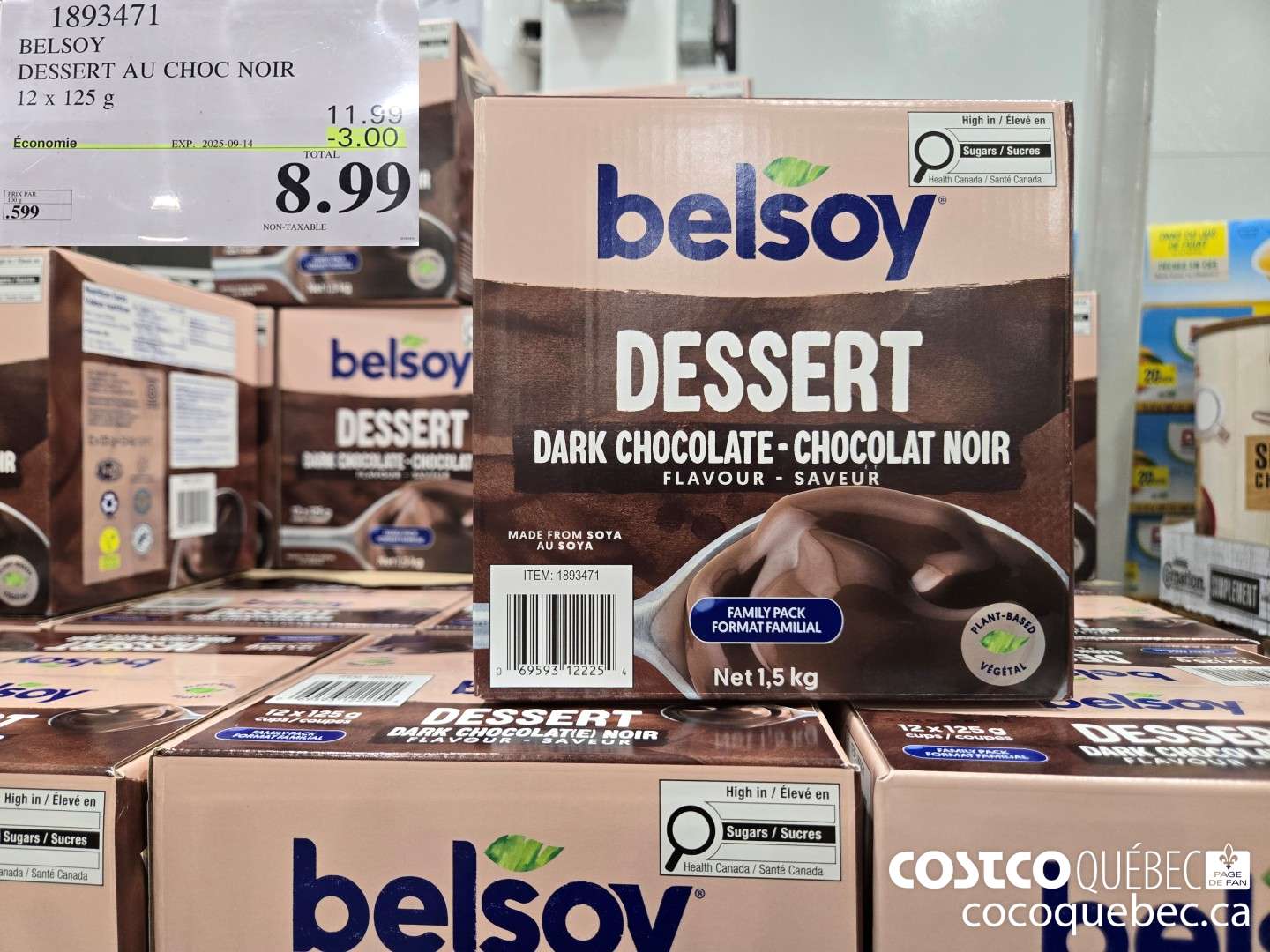 1893471 BELSOY DESSERT AU CHOC NOIR 12x 125 G 3.00 OFF (EXPIRES ON 2025-09-14) $8.99