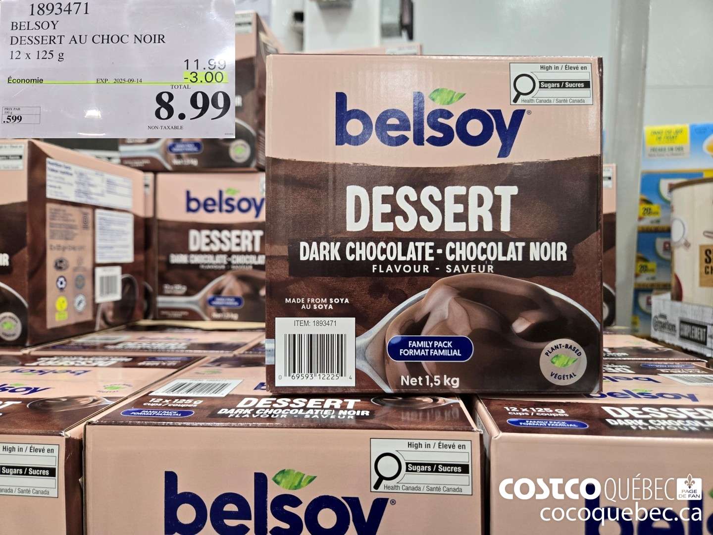 1893471 BELSOY DESSERT AU CHOC NOIR 12x 125 G 3.00 OFF (EXPIRES ON 2025-09-14) $8.99
