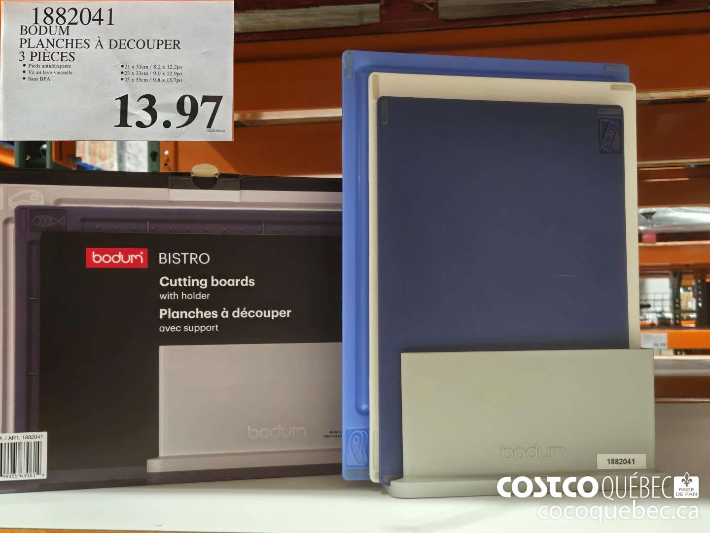 18882041 BODUM PLANCHES A DECOUPER 3 PIECES  $13.97