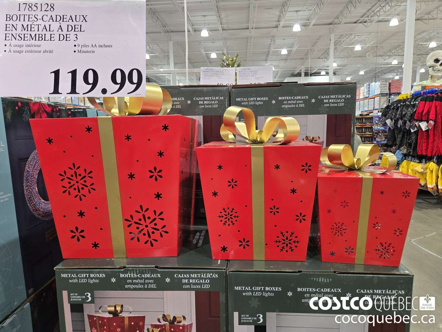 1785128 BOITES-CADEAUX EN METAL A DEL ENSEMBLE DE 3  $119.99