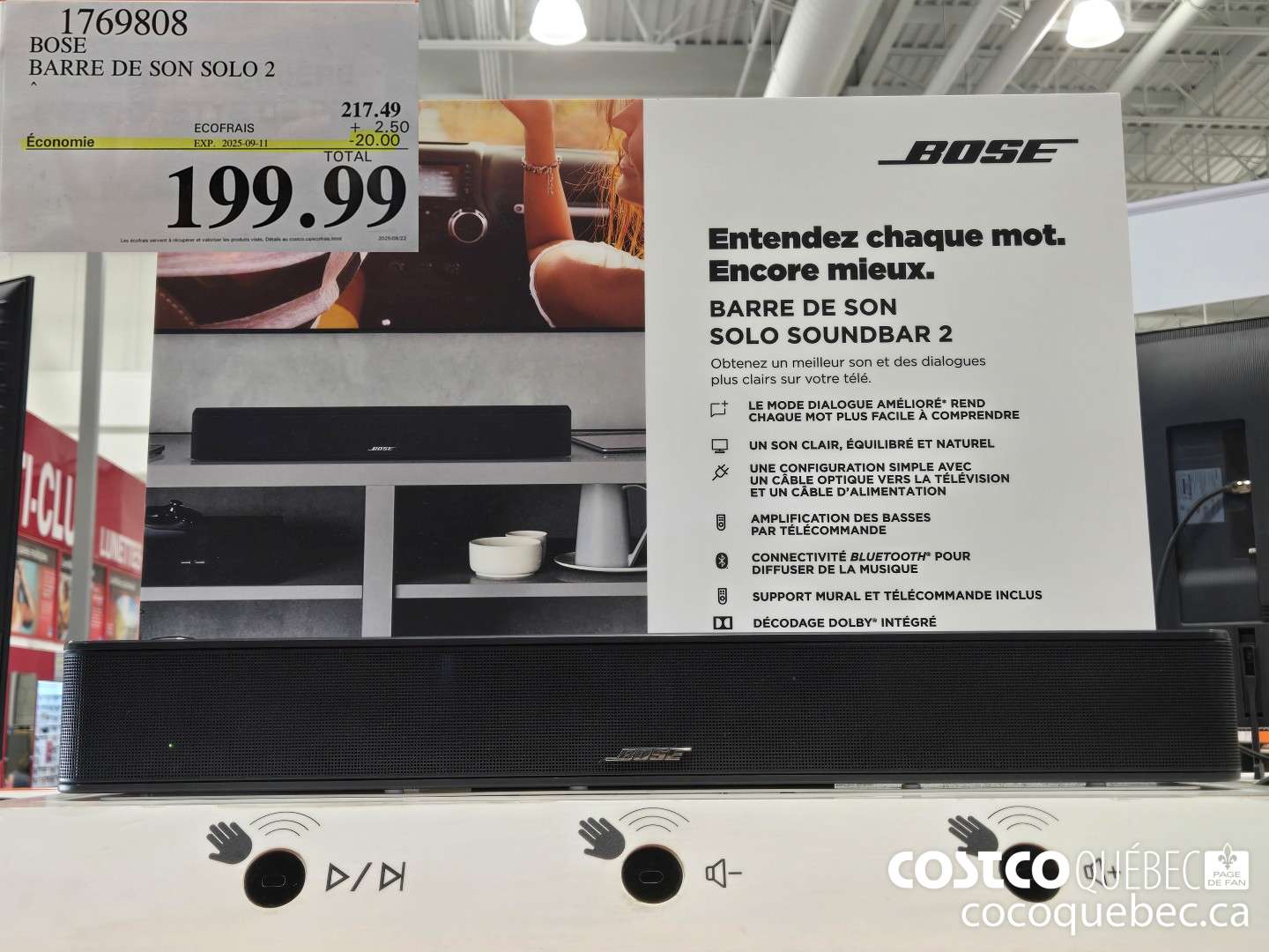 1769808 BOSE BARRE DE SON SOLO 2  ($20.00 INSTANT SAVINGS EXPIRES ON 2025-09-11) $199.99