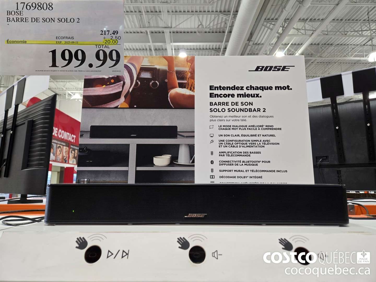 1769808 BOSE BARRE DE SON SOLO 2  ($20.00 INSTANT SAVINGS EXPIRES ON 2025-09-11) $199.99