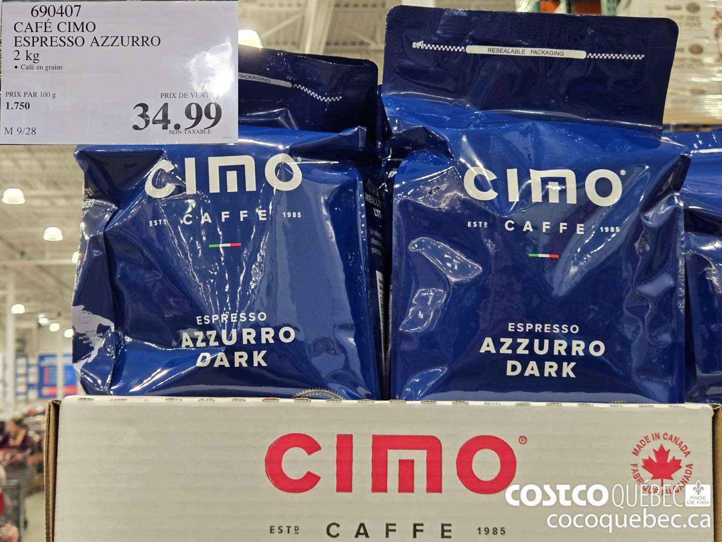 690407 CAFE CIMO ESPRESSO AZZURRO  $34.99