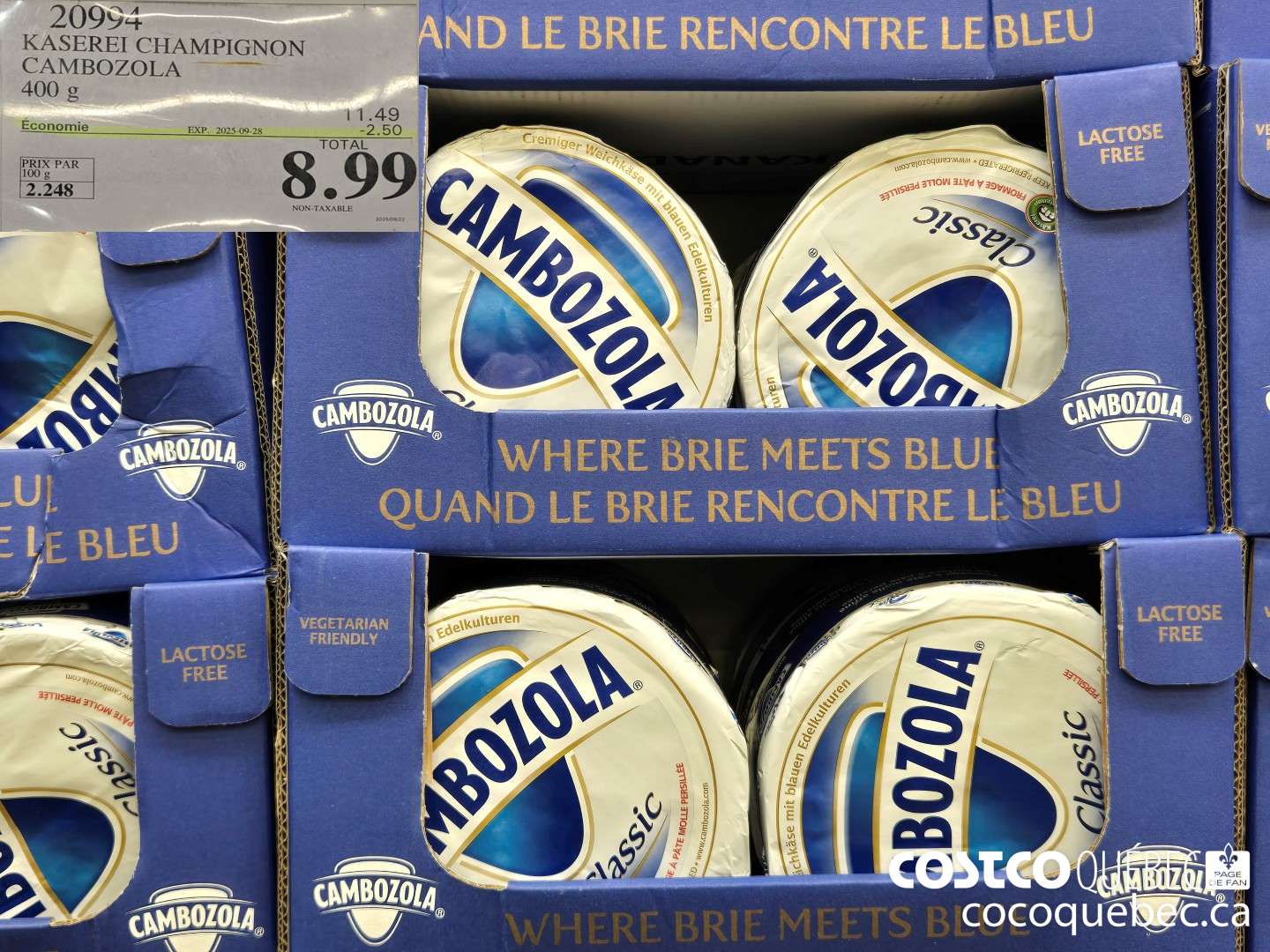 20994 CAMBOZOLA CLASSIQUE 400 g   ($2.50 INSTANT SAVINGS EXPIRES ON 2025-09-28) $8.99