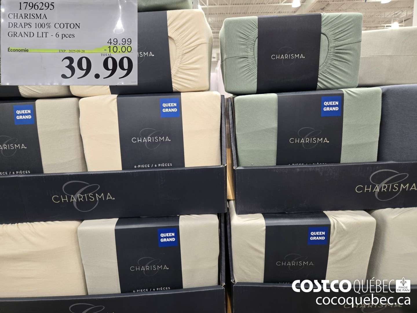 1796295 CHARISMA DRAPS 100% COTON GRAND YP - 6 pces  ($10.00 INSTANT SAVINGS EXPIRES ON 2025-09-28) $39.99