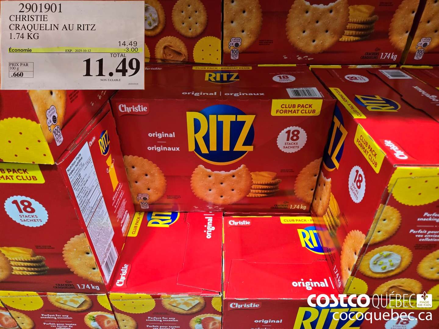 2901901 CHRISTIE CRAQUELIN AU RITZ 1.74 KG  ($3.00 INSTANT SAVINGS EXPIRES ON 2025-10-12) $11.49