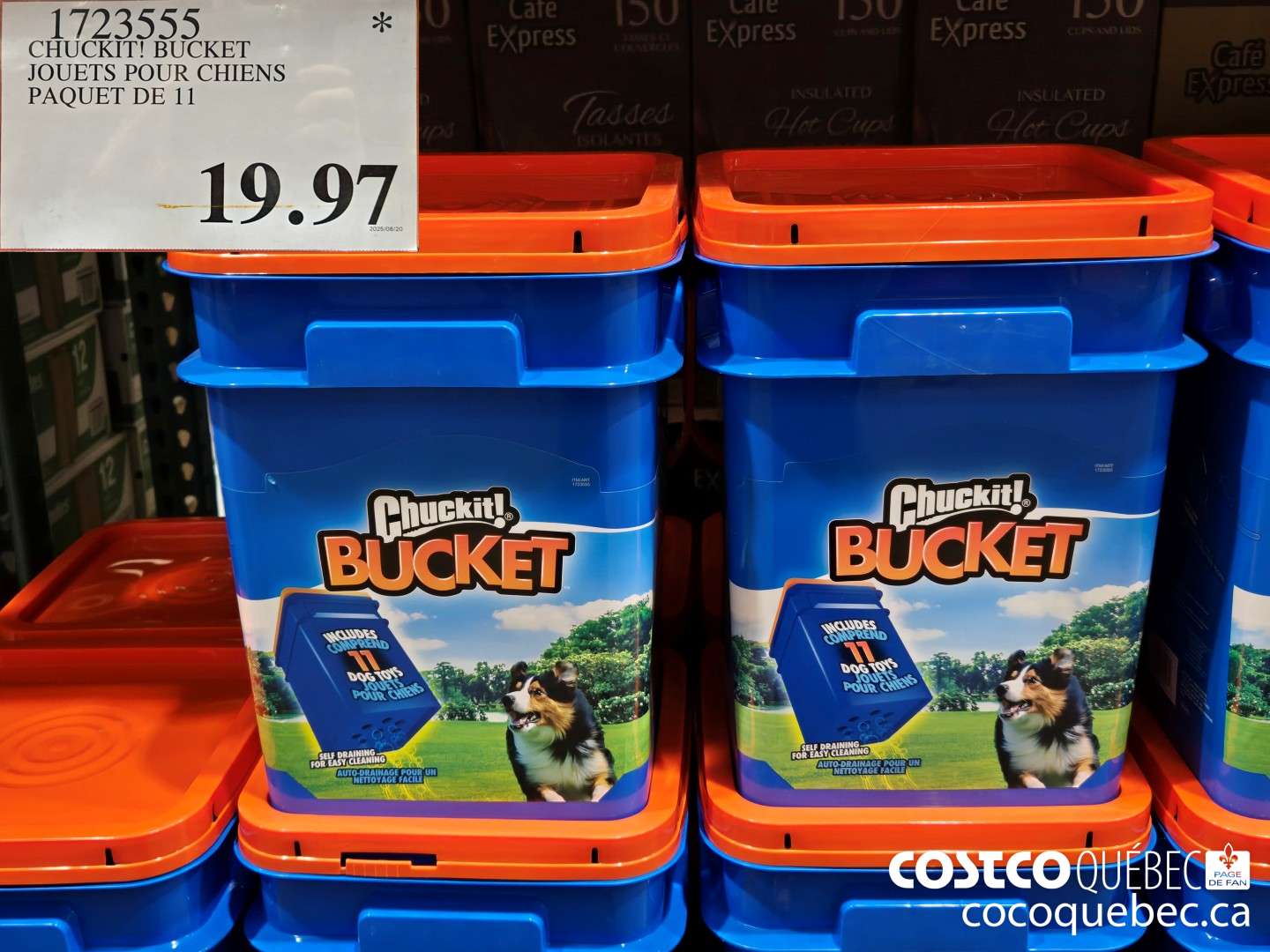 1723555 CHUCKIT! BUCKET JOUETS POUR CHIENS PAQUET DE 11  $19.97