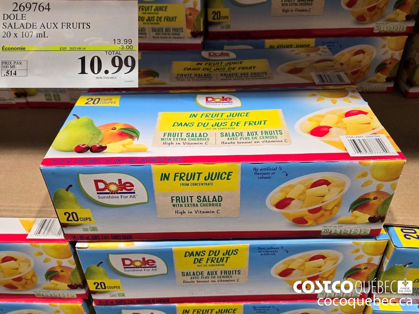 269764 COLE SALADE AUX FRUITS 20 x 107 mL  ($3.00 INSTANT SAVINGS EXPIRES ON 2025-09-14) $10.99