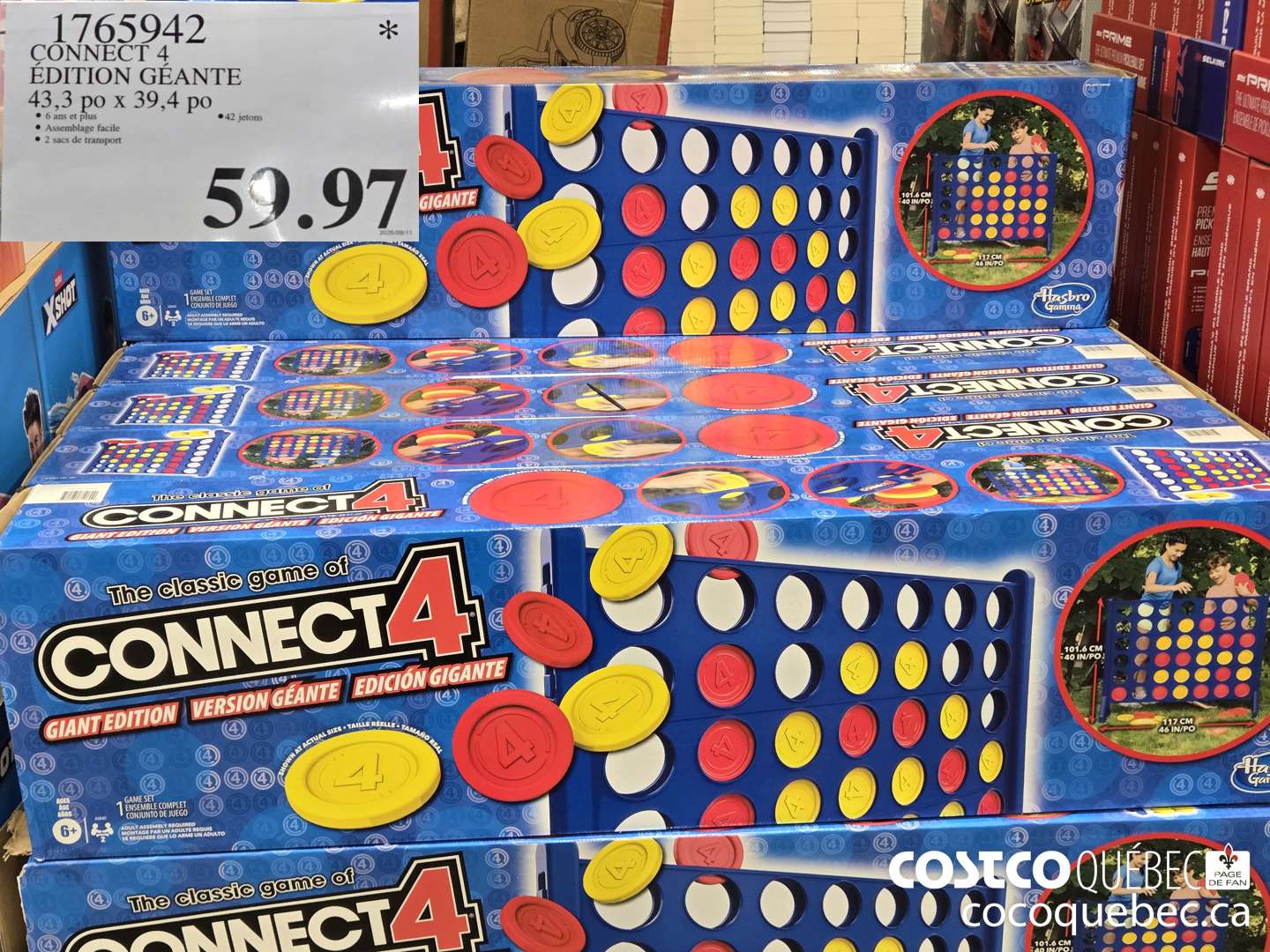 1765942 CONNECT 4 EDITION GEANTE 43,3 po x 39,4 po  $59.97
