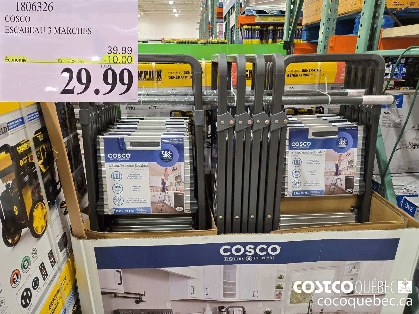 1806326 COSCO ESCABEAU 3 MARCHES  ($10.00 INSTANT SAVINGS EXPIRES ON 2025-10-26) $29.99