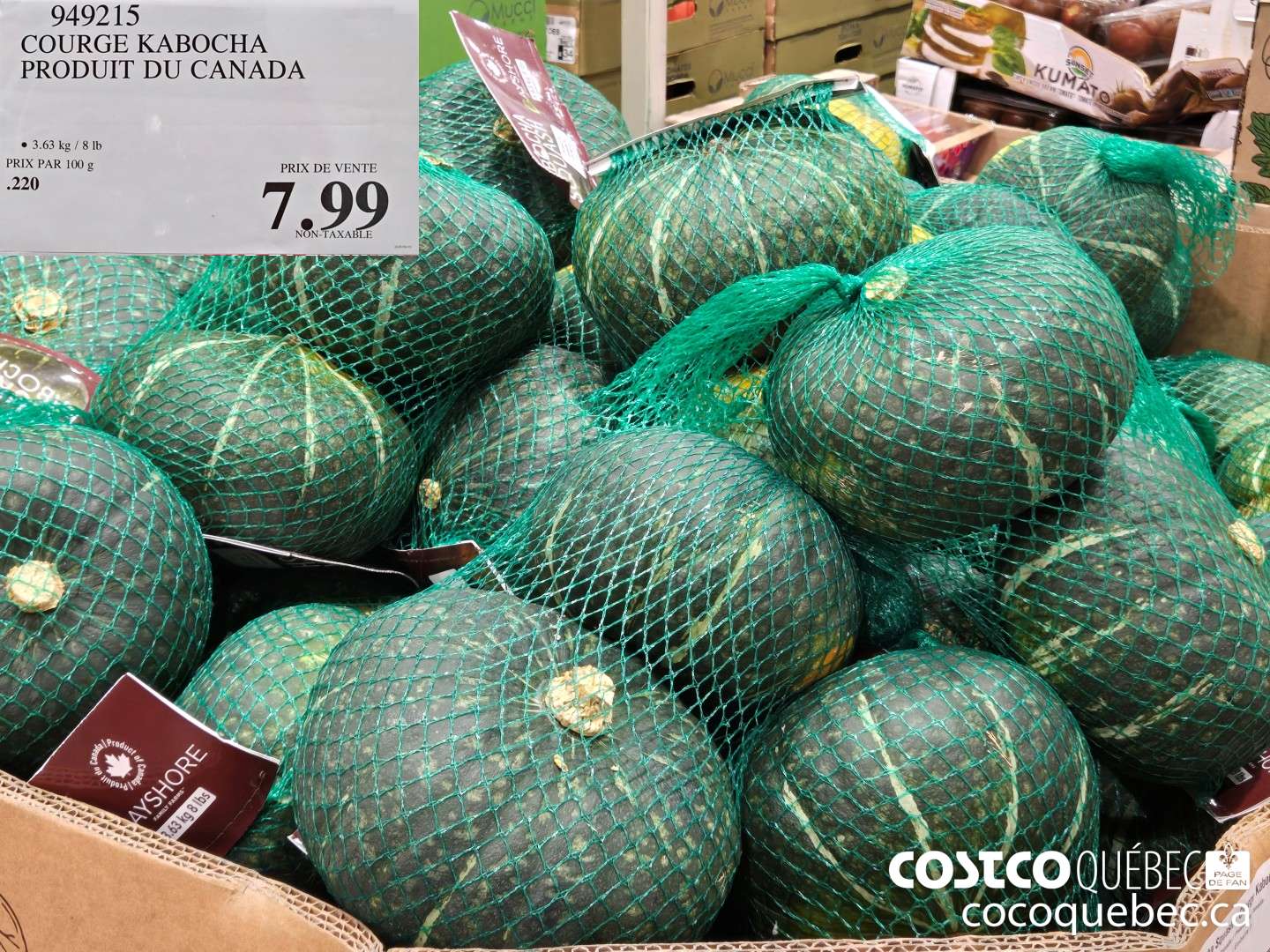 949215 COURGE KABOCHA PRODUIT DU CANADA  $7.99