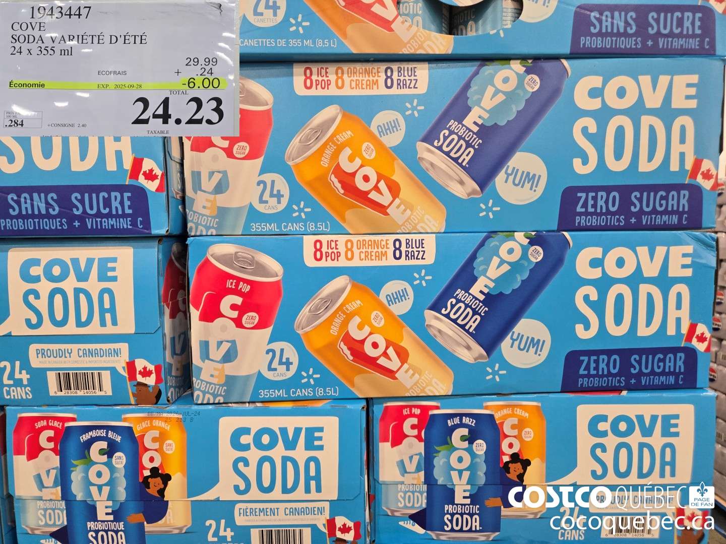 1943447 COVE SODA VARIETE D'ETE 24x 355 ml 6.00 OFF (EXPIRES ON 2025-09-14) $24.23