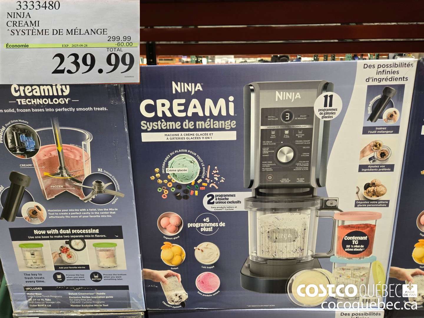 3333480 CREAMI “SYSTEME DE MELANGE  ($60.00 INSTANT SAVINGS EXPIRES ON 2025-09-28) $299.99