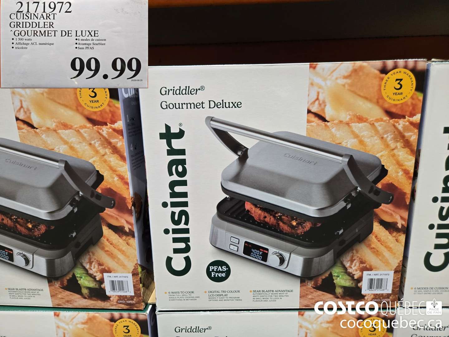 2171972 CUISINART GRIDDLER GOURMET DE LUXE  $99.99