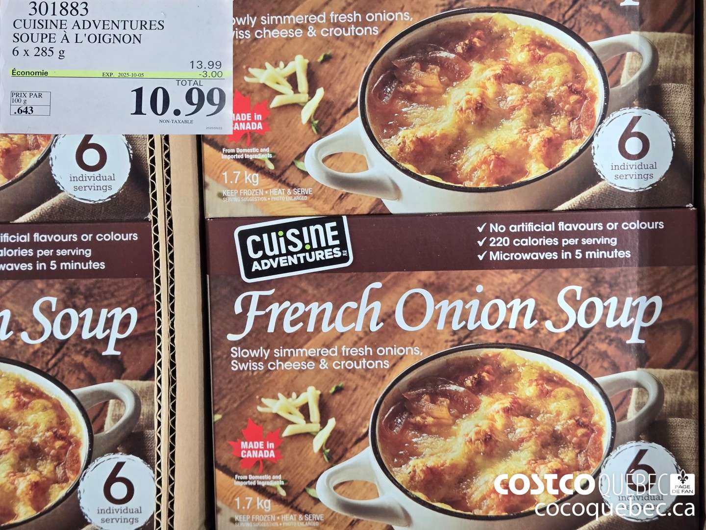 301883 CUISINE ADVENTURES SOUPE A L'OIGNON  ($3.00 INSTANT SAVINGS EXPIRES ON 2025-09-28) $10.99
