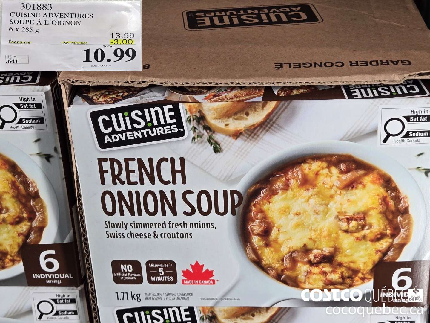 301883 CUISINE ADVENTURES SOUPE A L'OIGNON  ($3.00 INSTANT SAVINGS EXPIRES ON 2025-10-05) $10.99