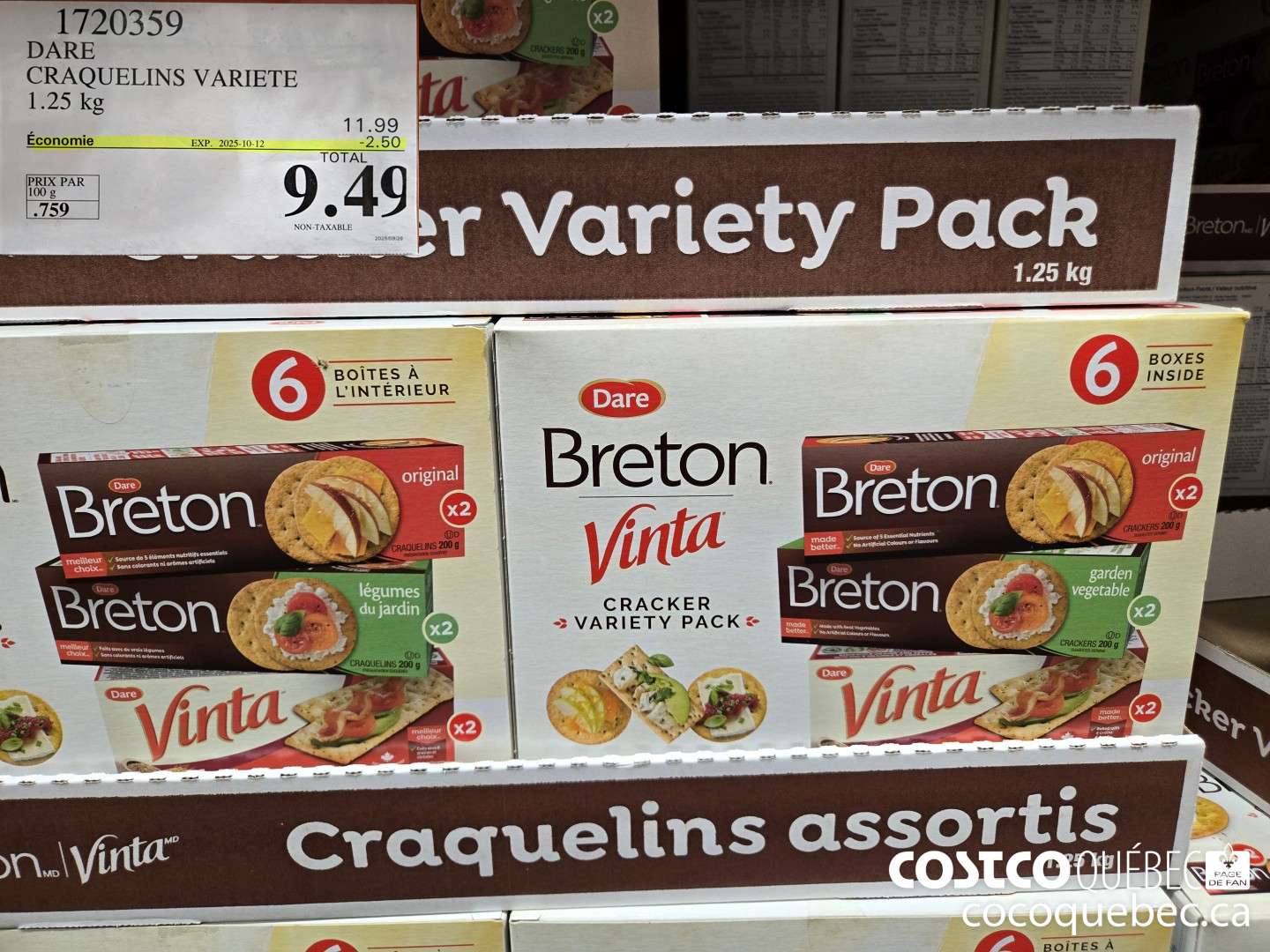 1720359 DARE CRAQUELINS VARIETE 125 kg  ($2.50 INSTANT SAVINGS EXPIRES ON 2025-10-12) $9.49