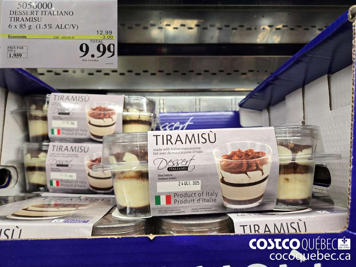 5056000 DESSERT ITALIANO TIRAMISU 6x 85g ($3.00 INSTANT SAVINGS EXPIRES ON 2025-09-28) $9.99