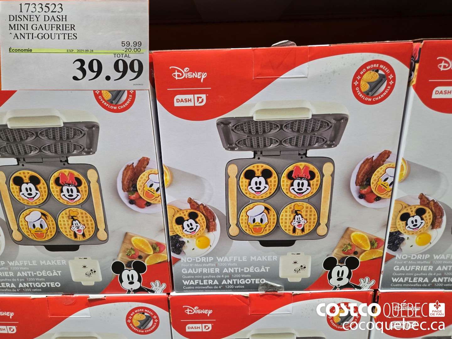 1733523 DISNEY DASH MINI GAUFRIER “ANTI-GOUTTES  ($20.00 INSTANT SAVINGS EXPIRES ON 2025-09-28) $39.99