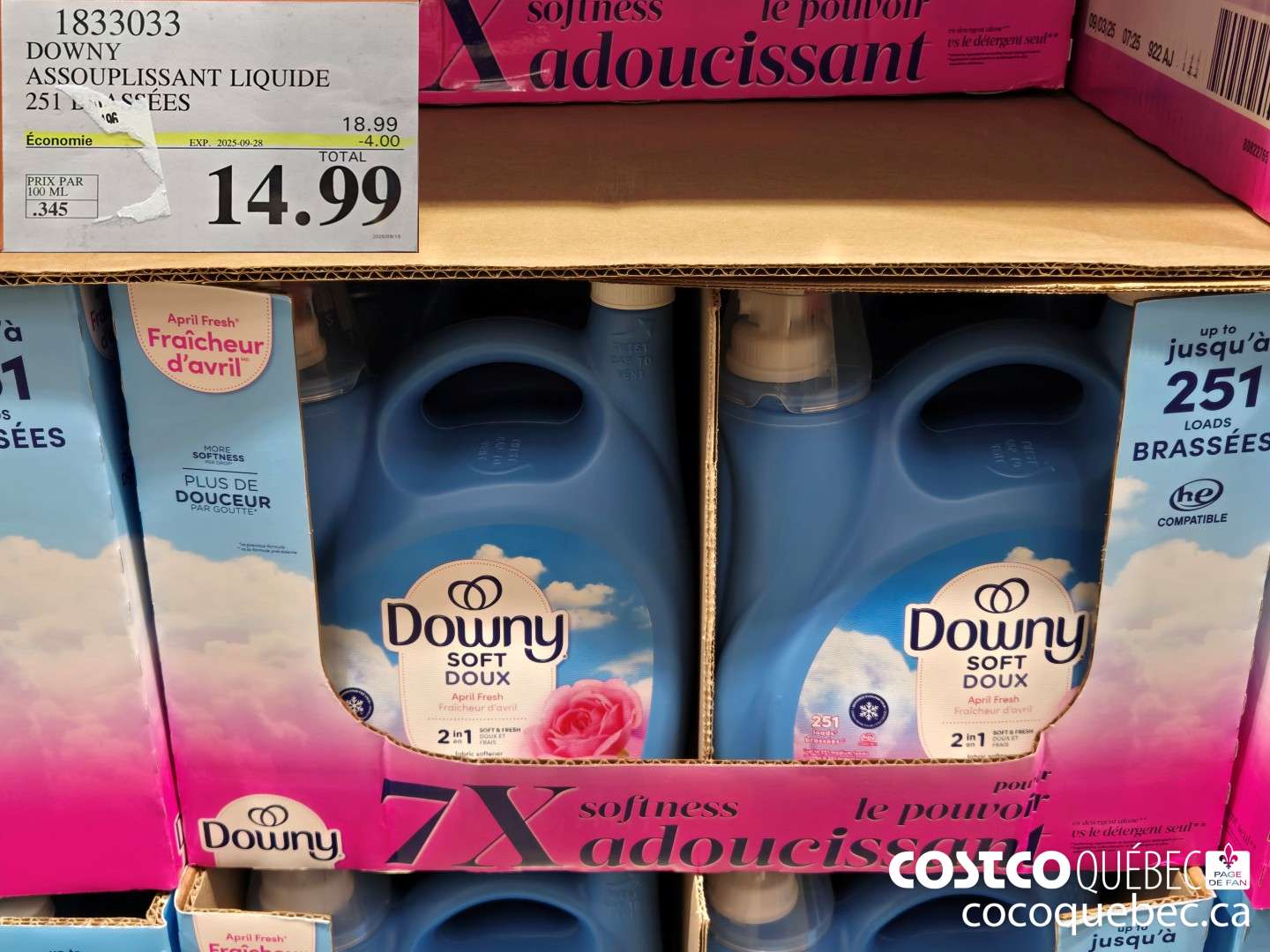 1833033 DOWNY ASSOUPLISSANT LIQUIDE 251 BRASSEES  ($4.00 INSTANT SAVINGS EXPIRES ON 2025-09-28) $14.99