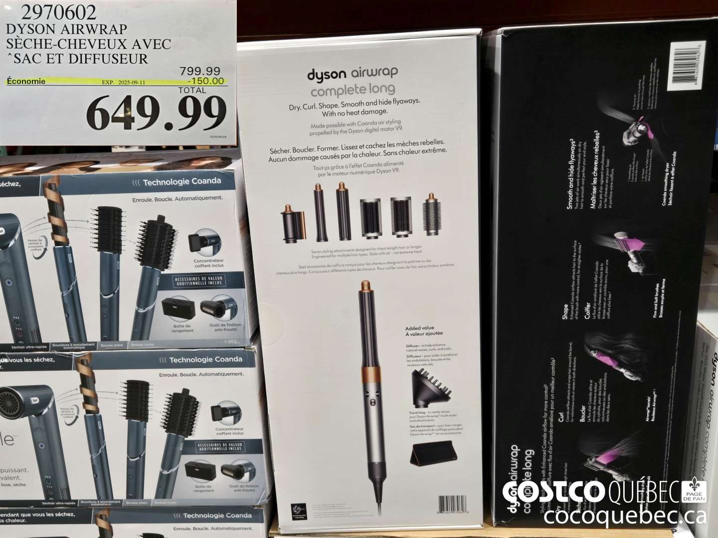 2970602 DYSON AIRWRAP SECHE-CHEVEUX AVEC “SAC & DIFFUSEUR  ($150.00 INSTANT SAVINGS EXPIRES ON 2025-09-11) $649.99