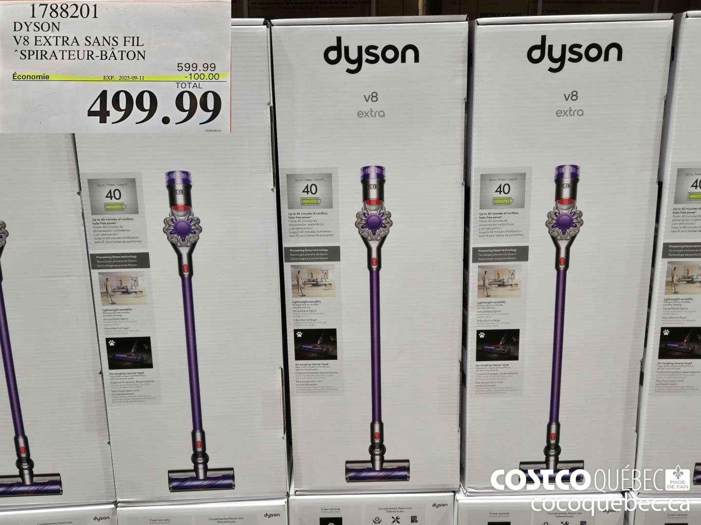 1788201 DYSON V8 EXTRA SANS FIL *SPIRATEUR-BATON  ($150.00 INSTANT SAVINGS EXPIRES ON 2025-09-11) $499.99