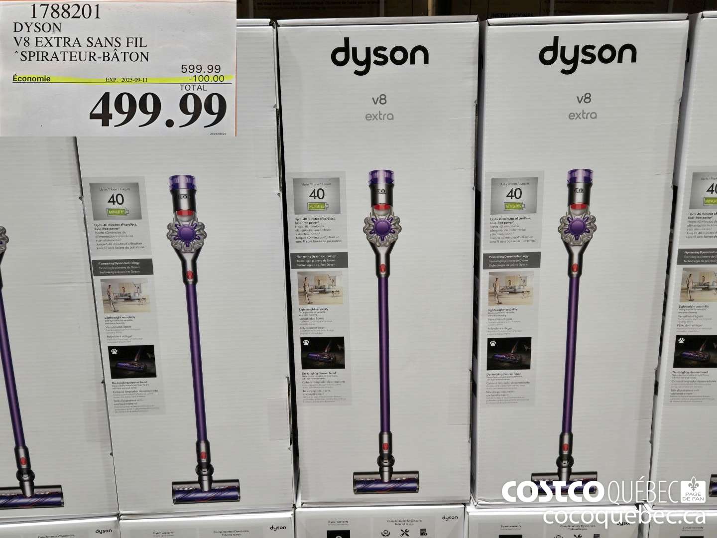 1788201 DYSON V8 EXTRA SANS FIL *SPIRATEUR-BATON  ($150.00 INSTANT SAVINGS EXPIRES ON 2025-09-11) $499.99