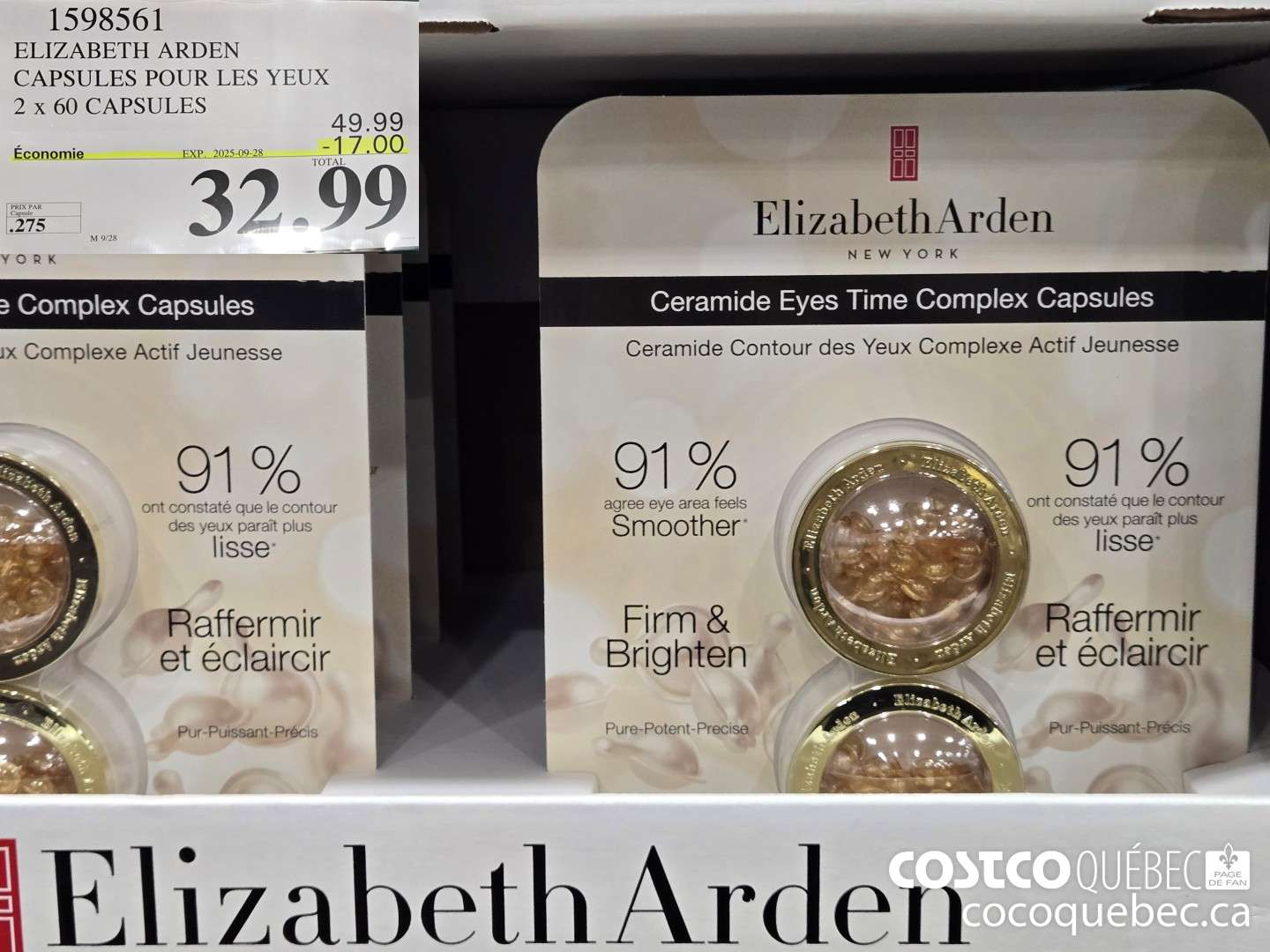 1598561 ELIZABETH ARDEN CAPSULES LES YEUX 2 x 60 CAPSULES  ($17.00 INSTANT SAVINGS EXPIRES ON 2025-09-28) $32.99